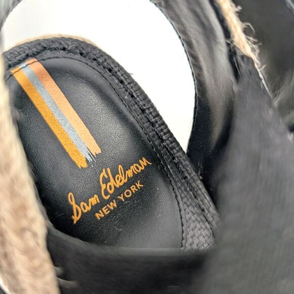 Sam Edelman Vada Wedge Ankle Strap Sandal Women's Black Size US10 EU40 - Picture 8 of 10